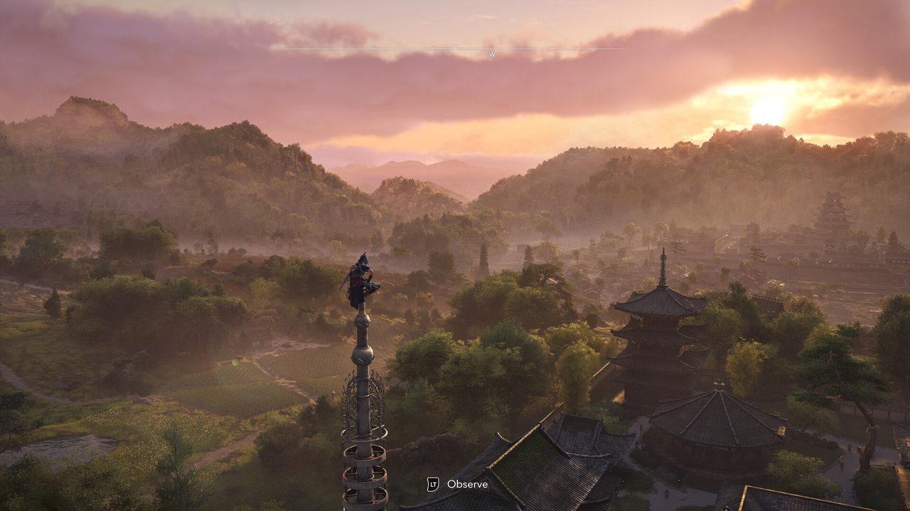 A temple at sunset