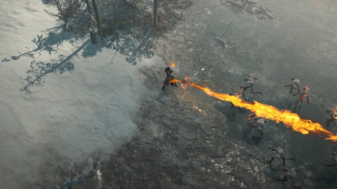 A fiery attack across the snow