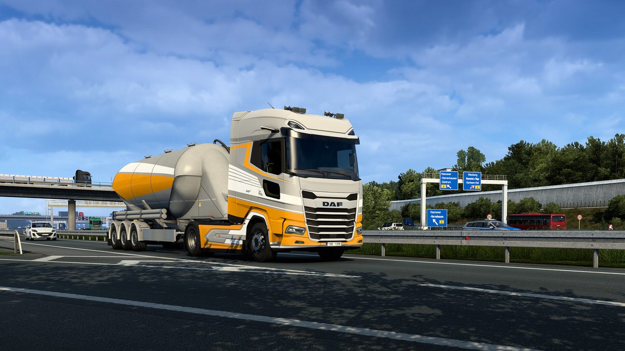 A tanker lorry on a motorway junction