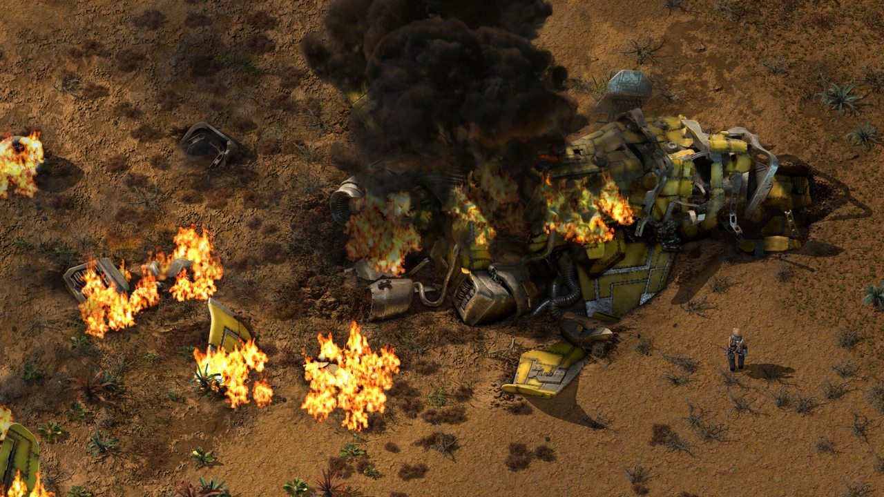 The crashed ship at the start of a game