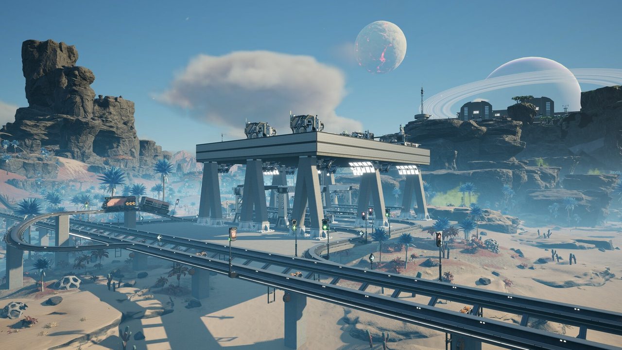 A factory beside a desert coast
