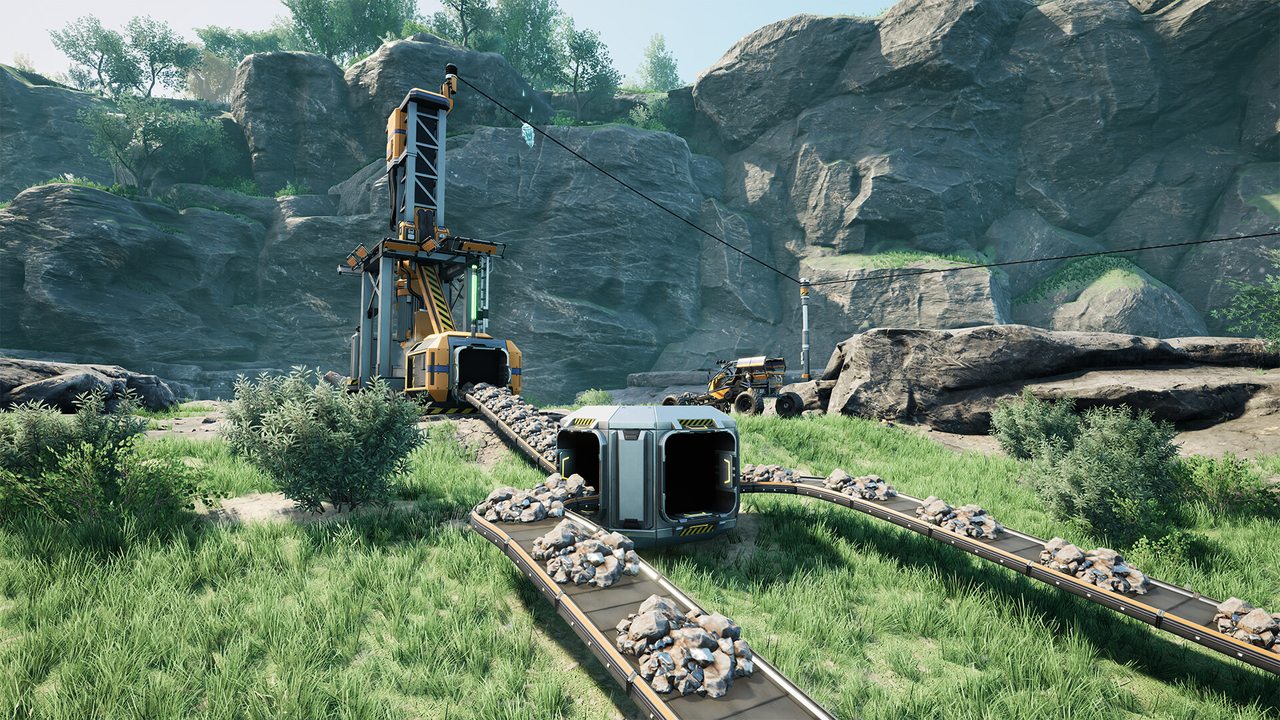 Belts leading to a mining site